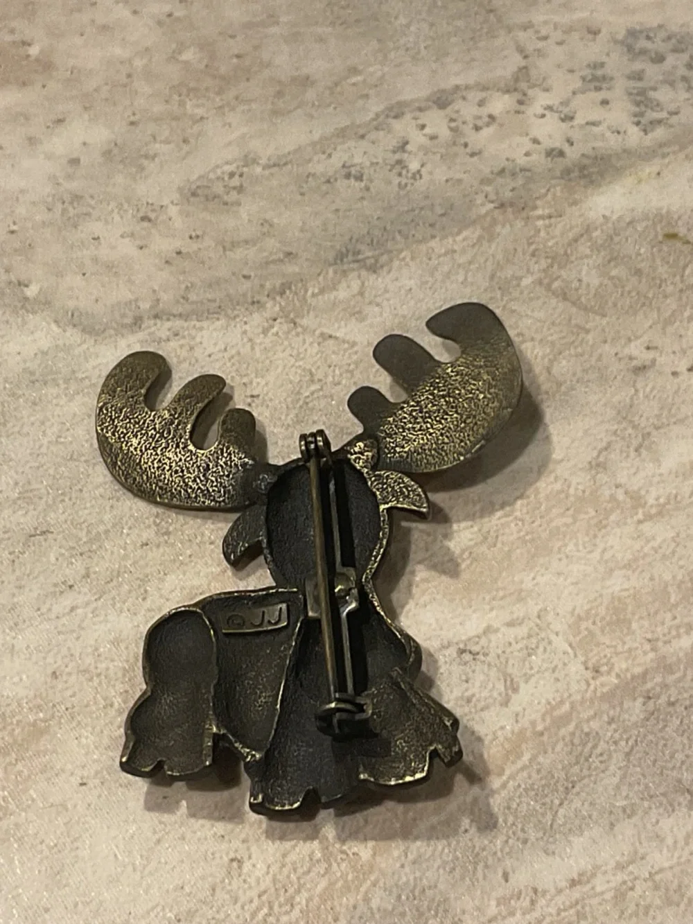 Vintage Bronze Moose Lapel Pin JJ Jonette Jewelry 1970’s